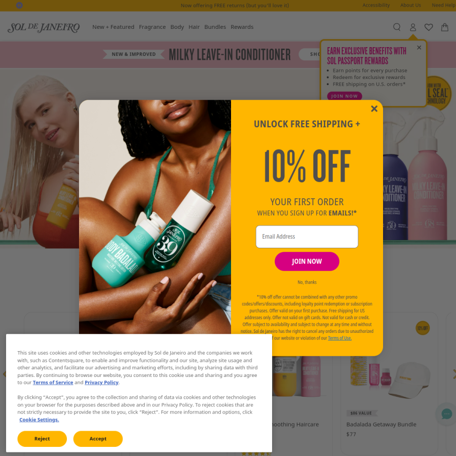soldejaneiro.com homepage screenshot
