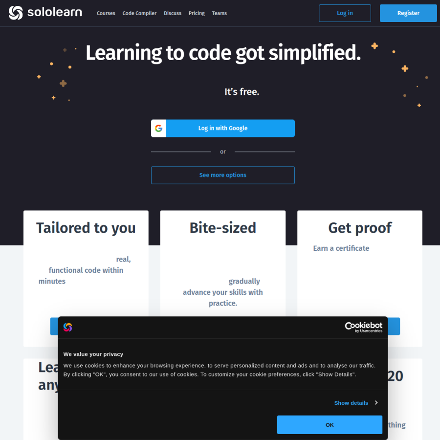 sololearn.com homepage screenshot