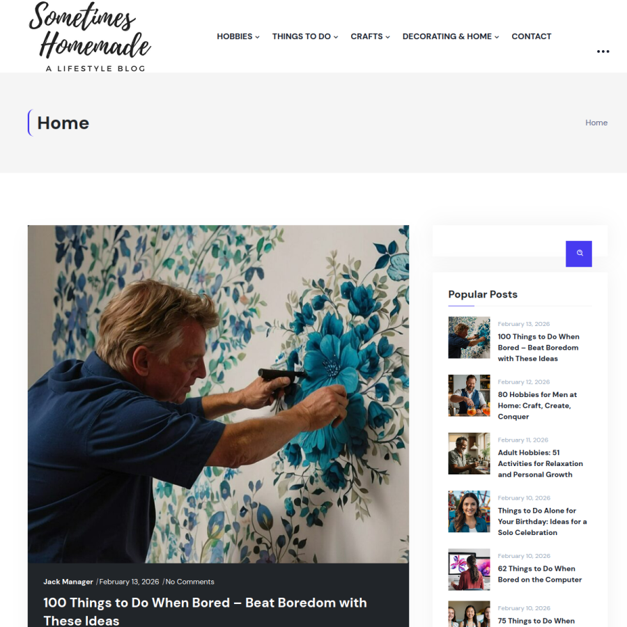 sometimes-homemade.com homepage screenshot