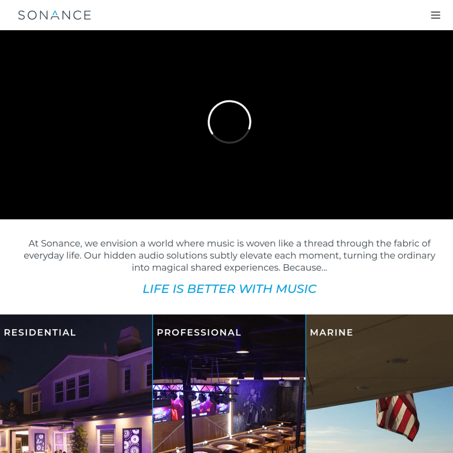 sonance.com homepage screenshot