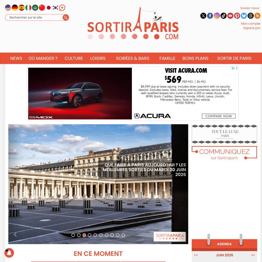 sortiraparis.com homepage screenshot