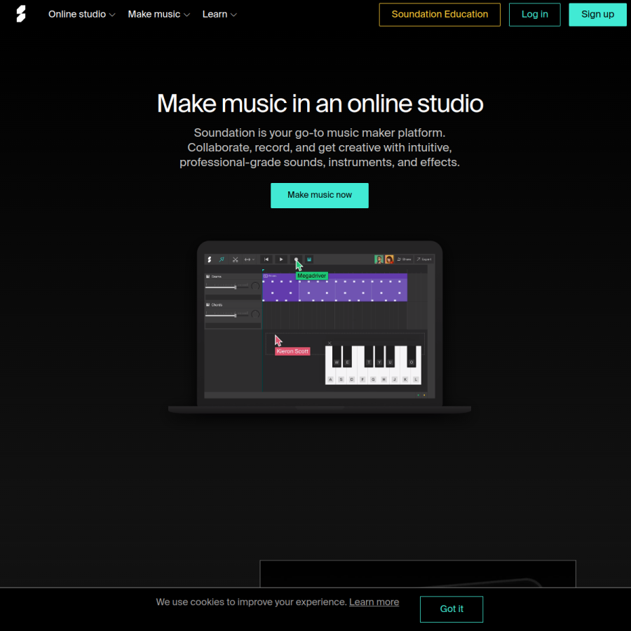 soundation.com homepage screenshot