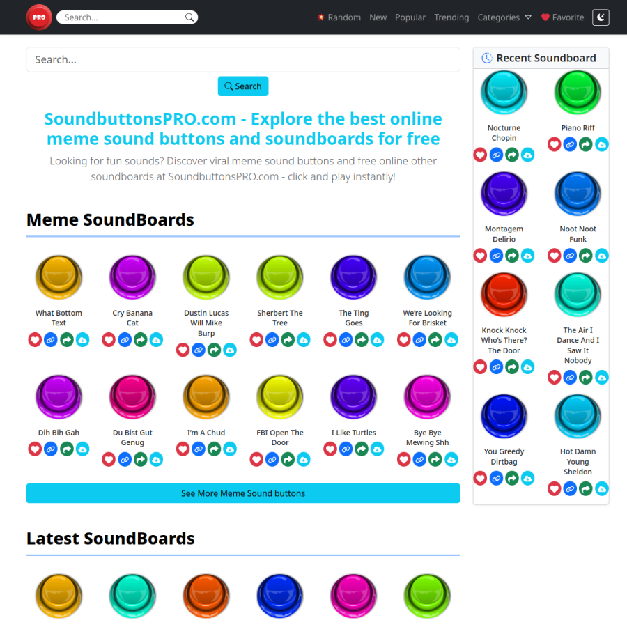 soundbuttonspro.com homepage screenshot