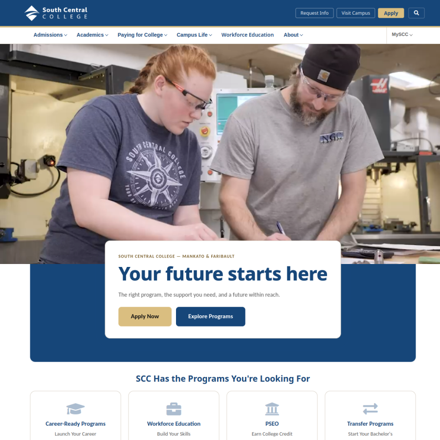southcentral.edu homepage screenshot