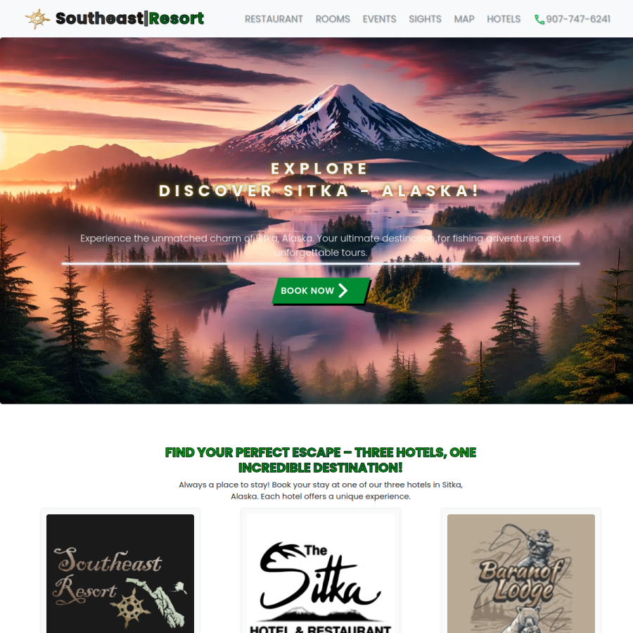 southeastresort.com homepage screenshot