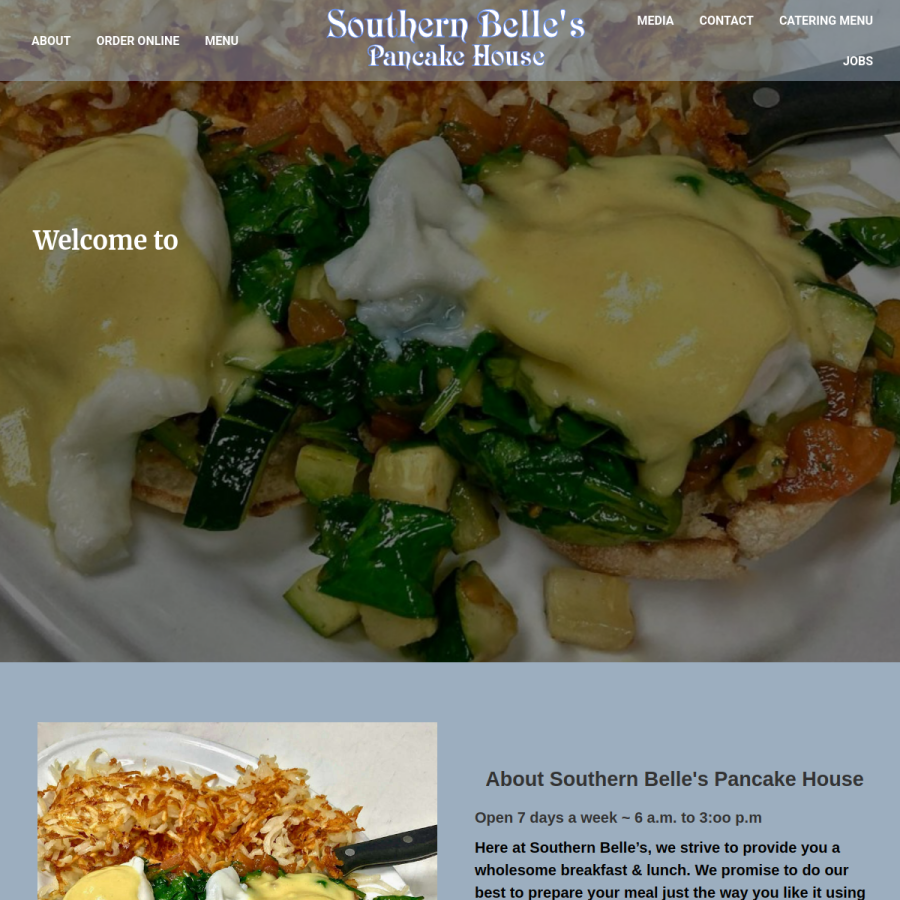 southernbellespancakes.com homepage screenshot