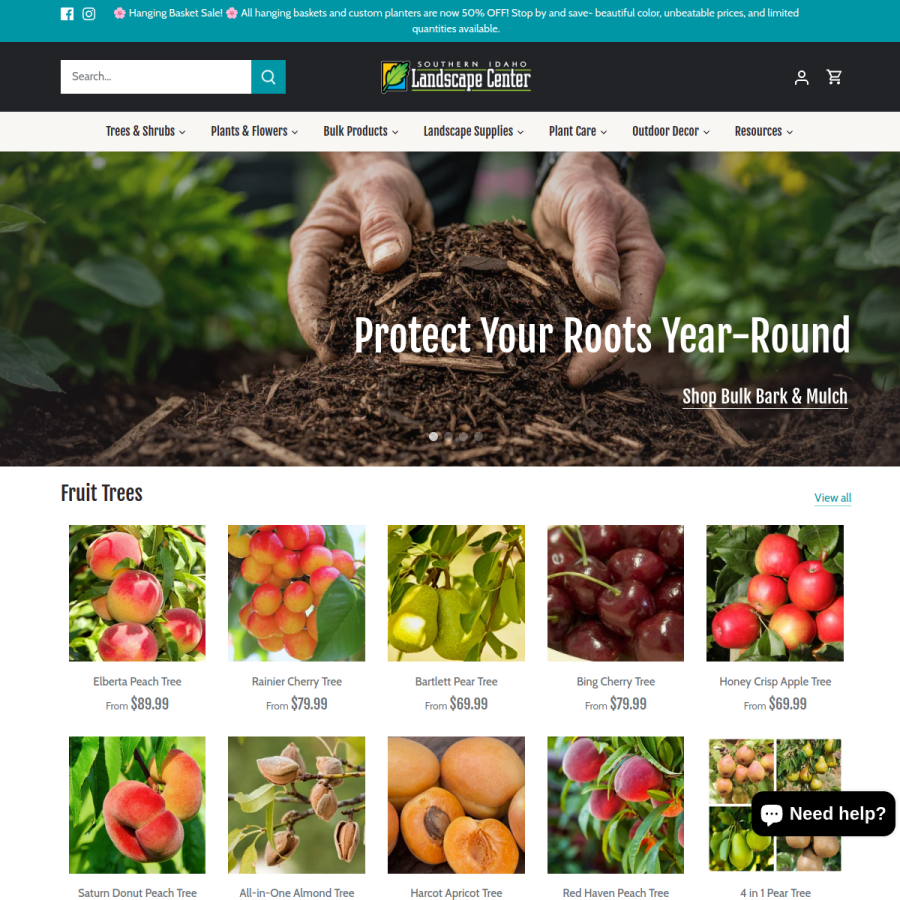 southernidaholandscapecenter.com homepage screenshot