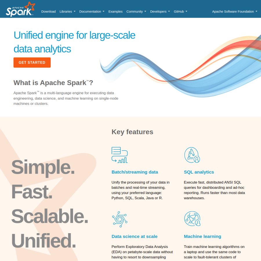 spark.apache.org homepage screenshot