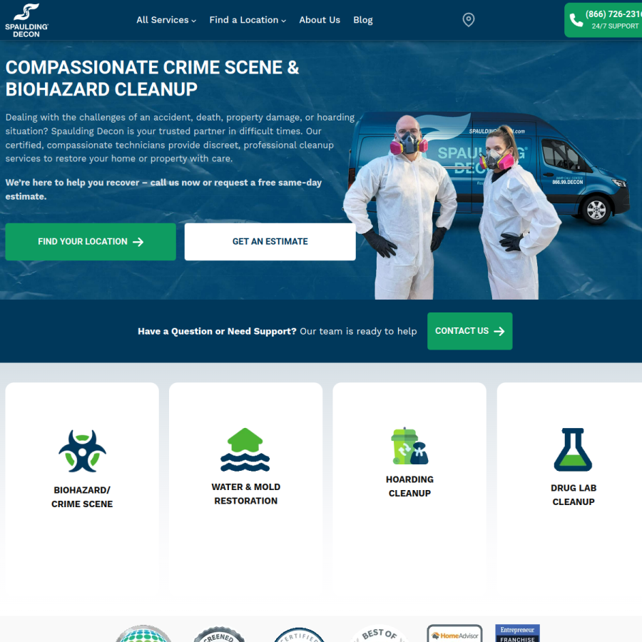 spauldingdecon.com homepage screenshot