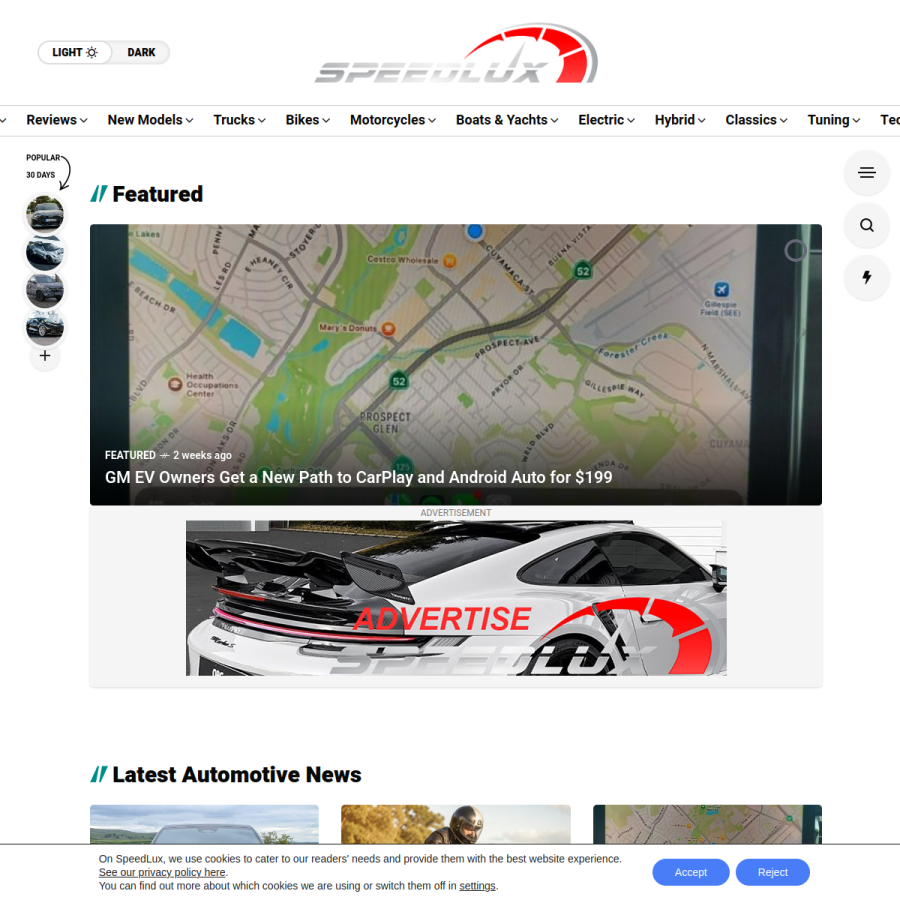 speedlux.com homepage screenshot