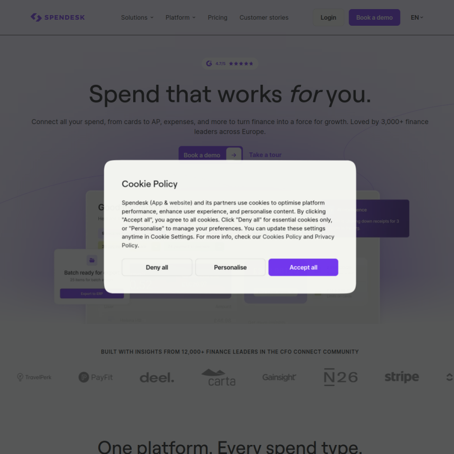 spendesk.com homepage screenshot