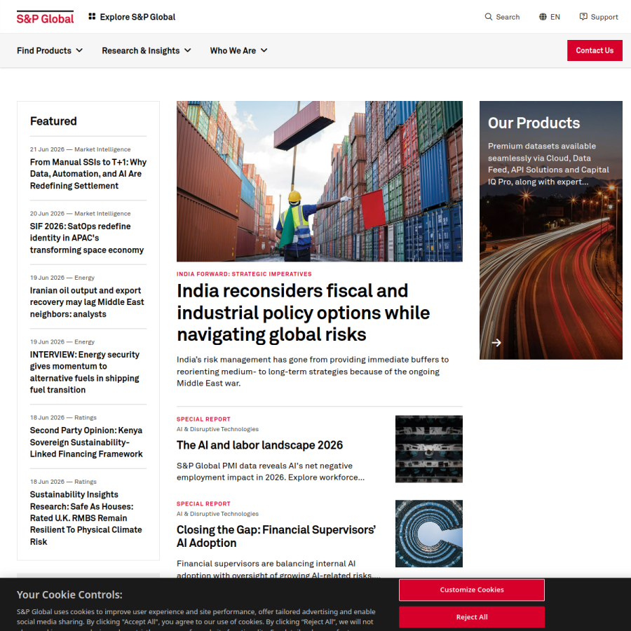 spglobal.com homepage screenshot