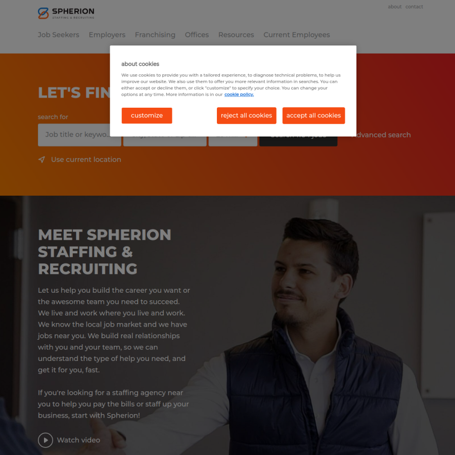 spherion.com homepage screenshot