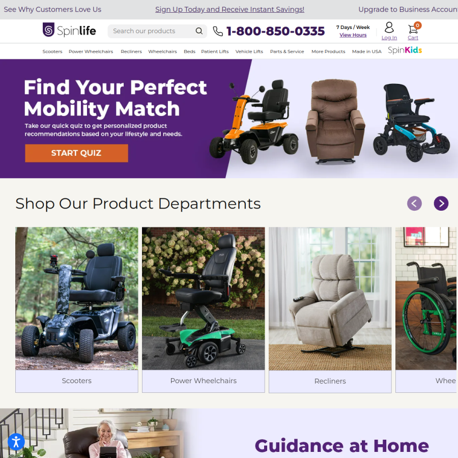 spinlife.com homepage screenshot