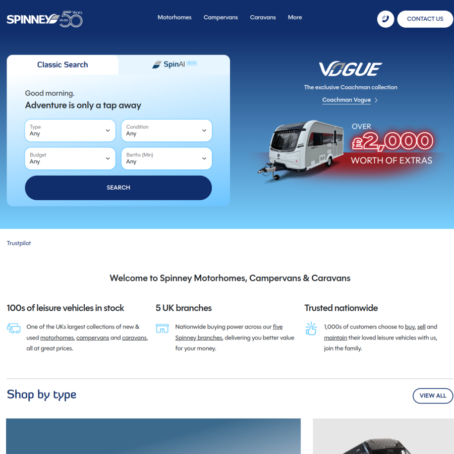 spinney.co.uk homepage screenshot