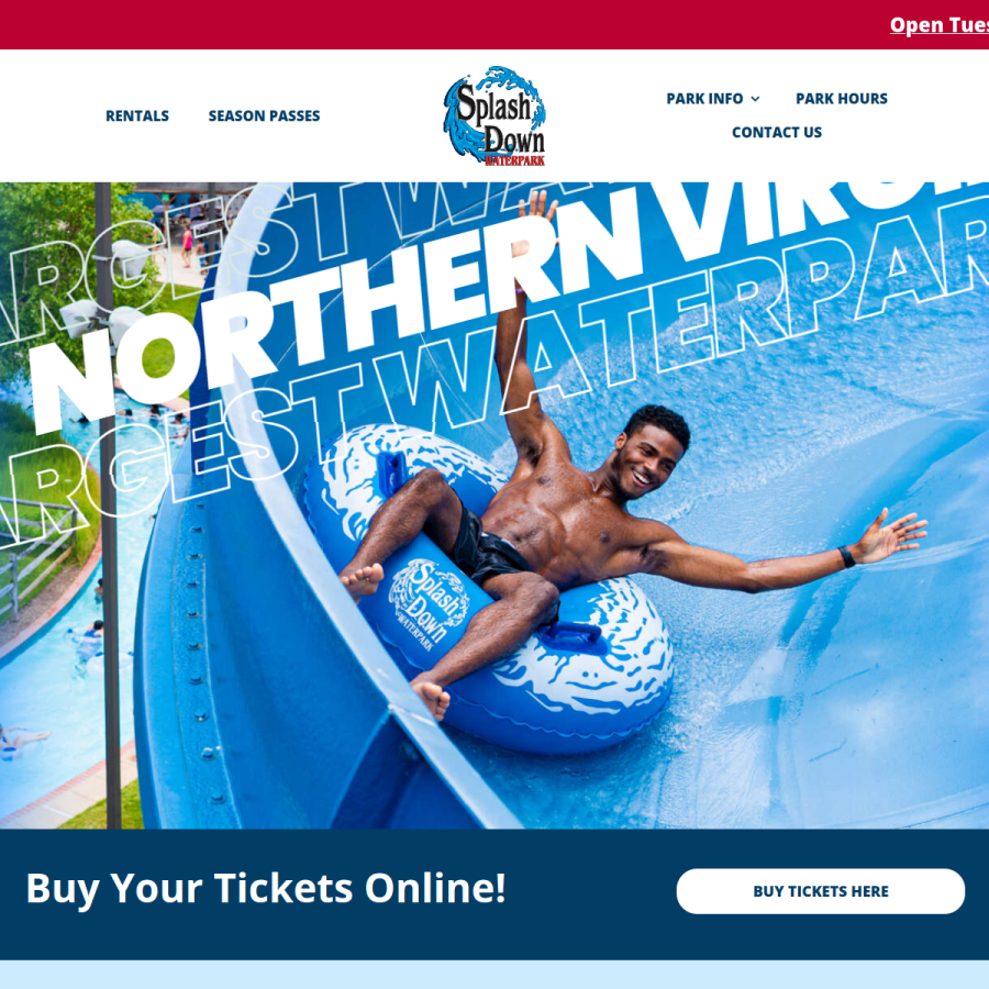 splashdownwaterpark.com homepage screenshot