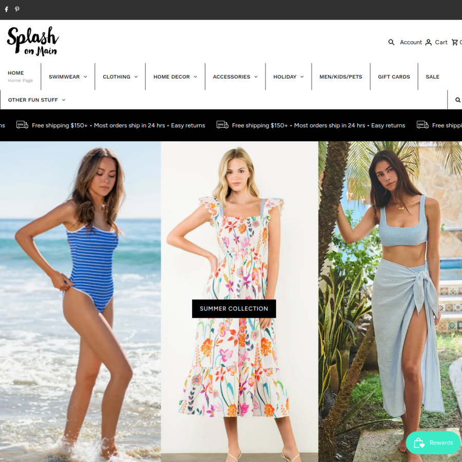 splashonmain.com homepage screenshot
