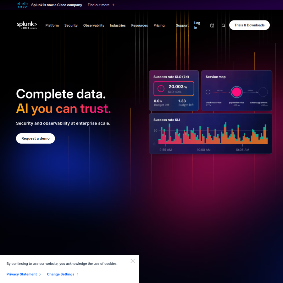 splunk.com homepage screenshot
