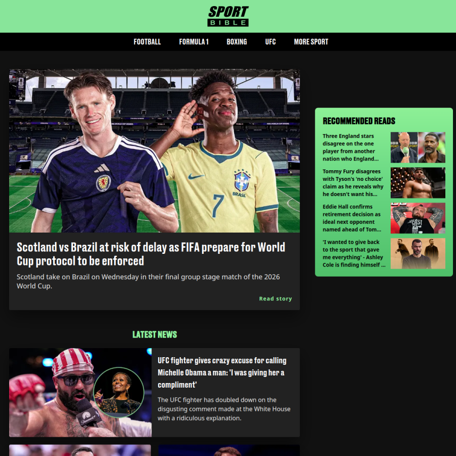 sportbible.com homepage screenshot
