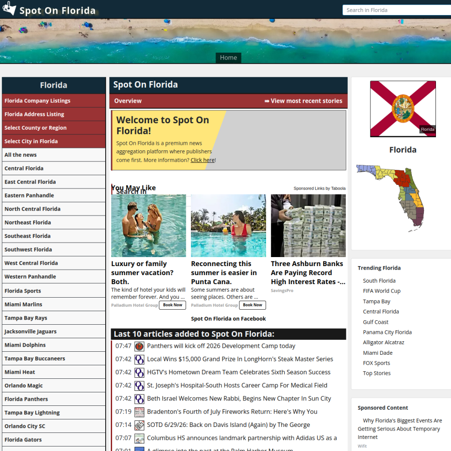 spotonflorida.com homepage screenshot