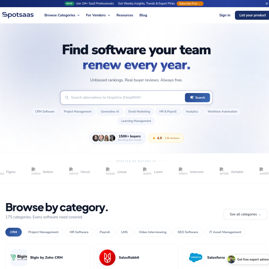 spotsaas.com homepage screenshot