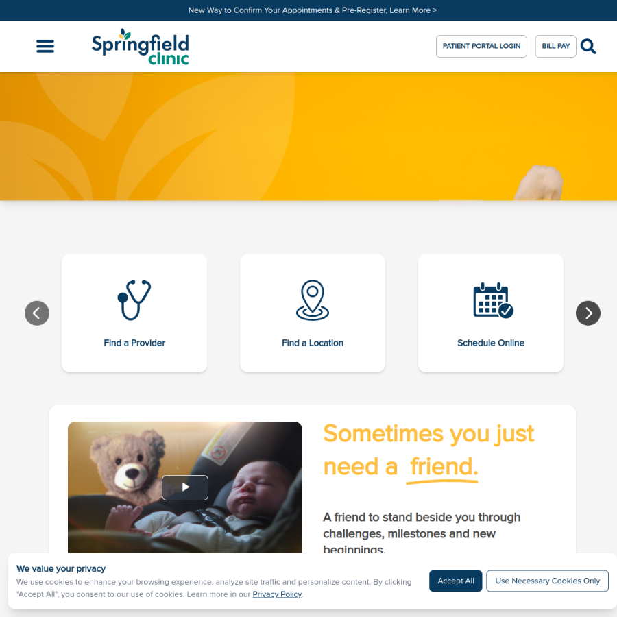springfieldclinic.com homepage screenshot