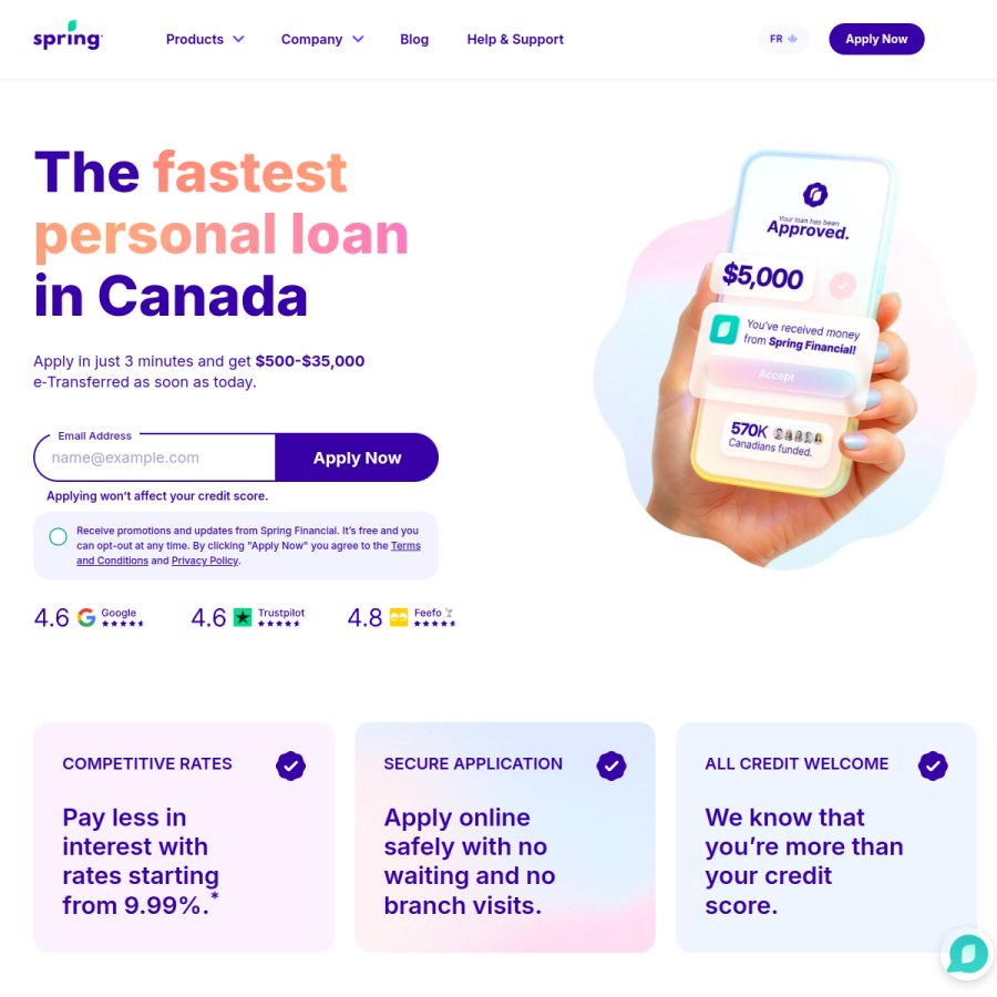 springfinancial.ca homepage screenshot