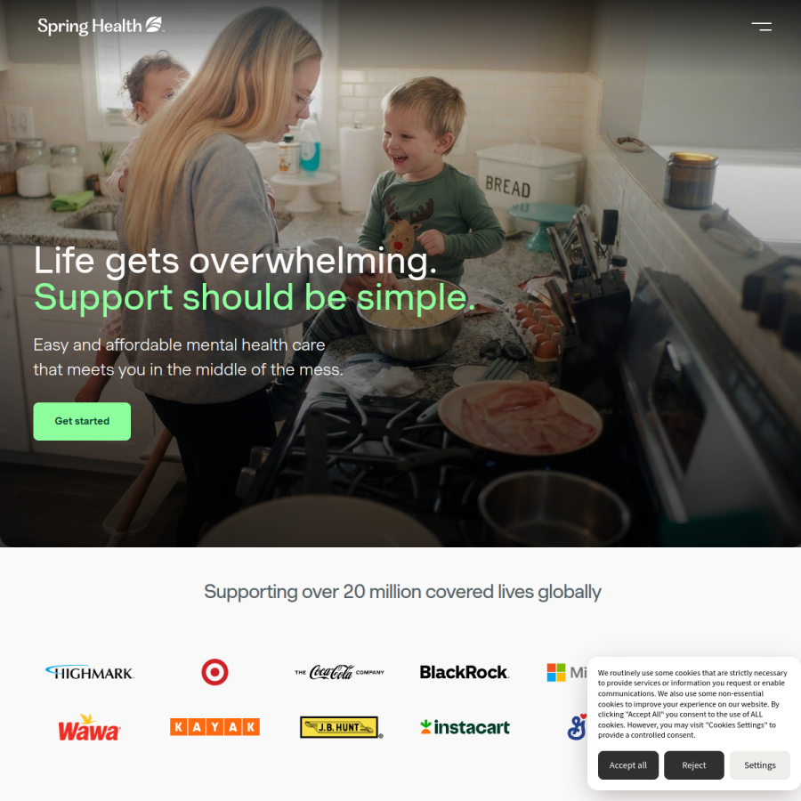 springhealth.com homepage screenshot