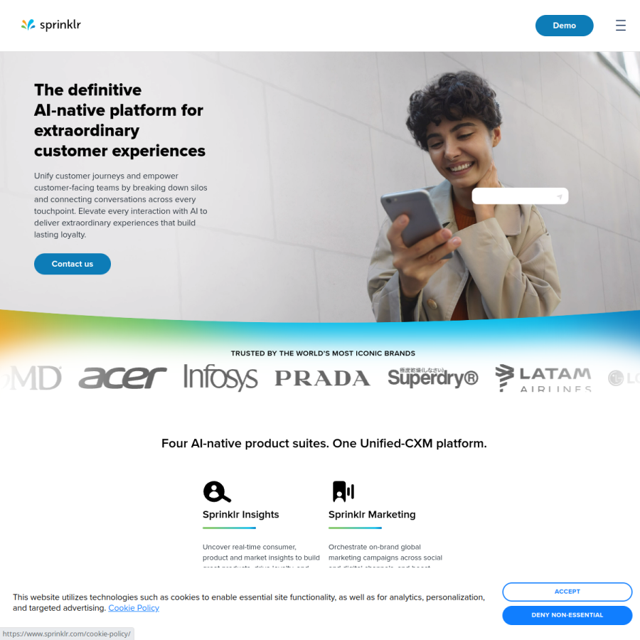 sprinklr.com homepage screenshot