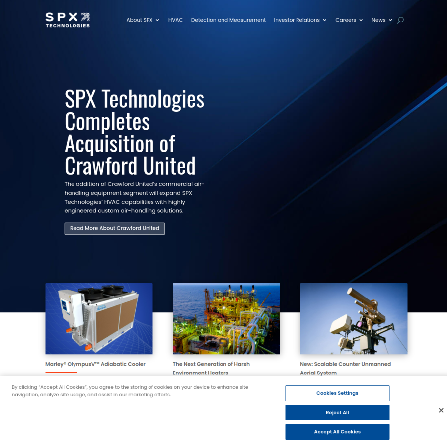 spx.com homepage screenshot