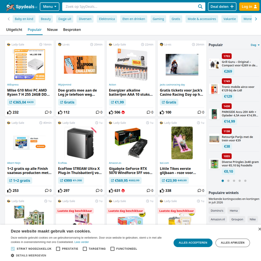 spydeals.nl homepage screenshot