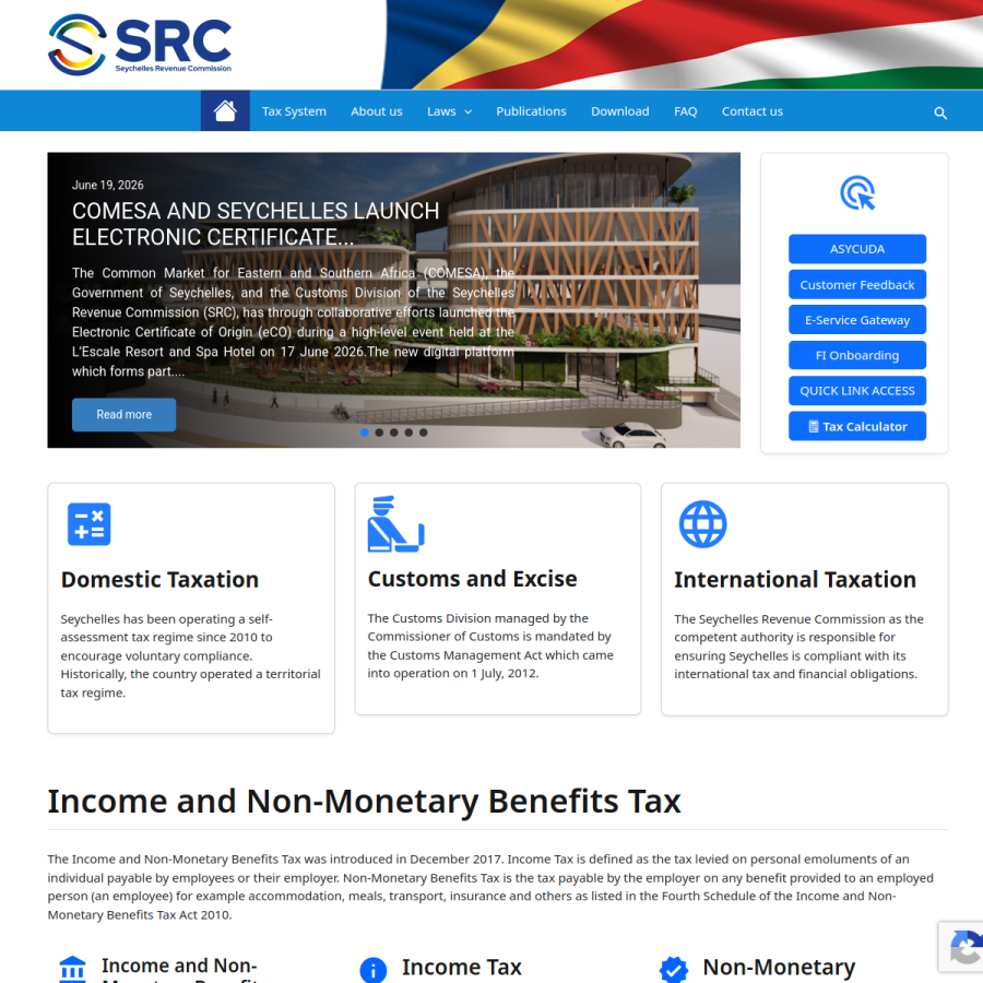 src.gov.sc homepage screenshot