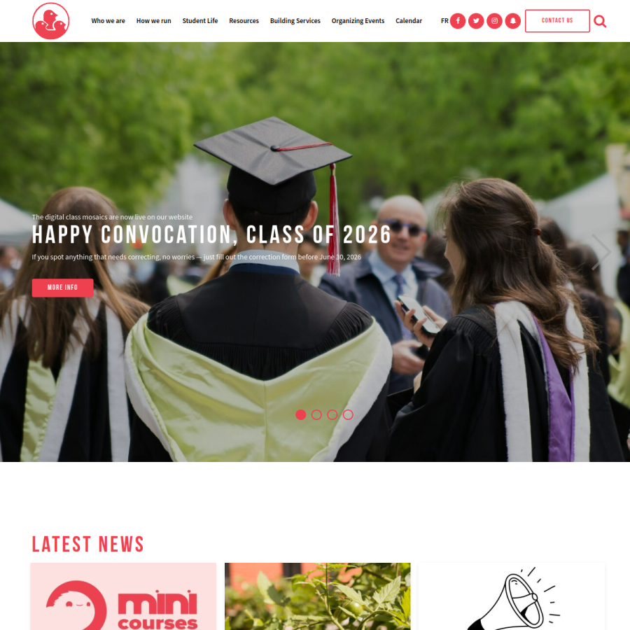 ssmu.ca homepage screenshot