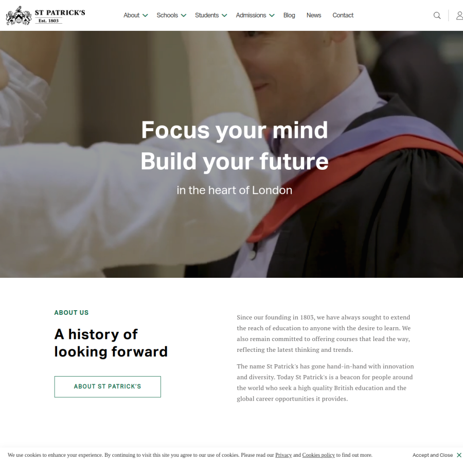 st-patricks.ac.uk homepage screenshot
