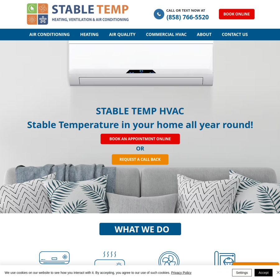 stabletemphvac.com homepage screenshot