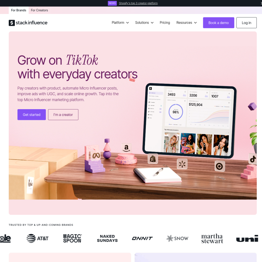 stackinfluence.com homepage screenshot