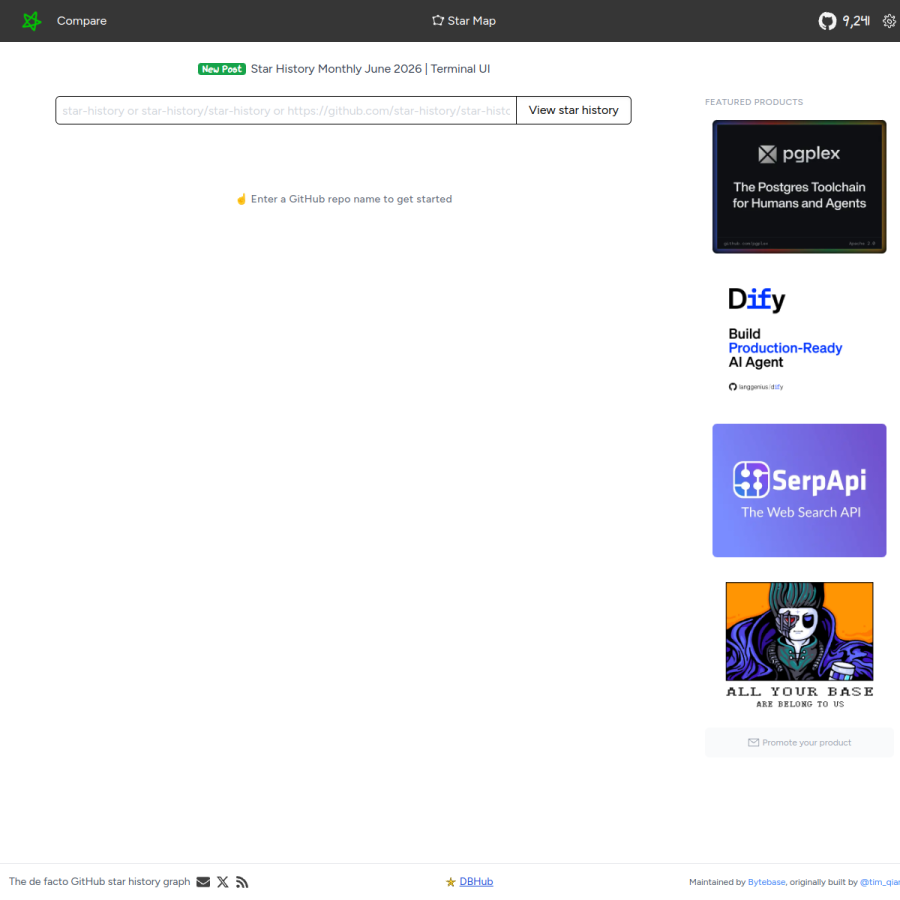 star-history.com homepage screenshot