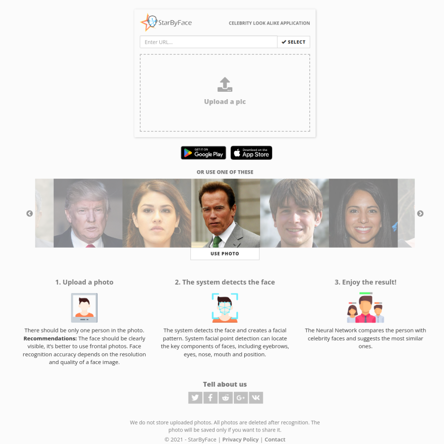 starbyface.com homepage screenshot