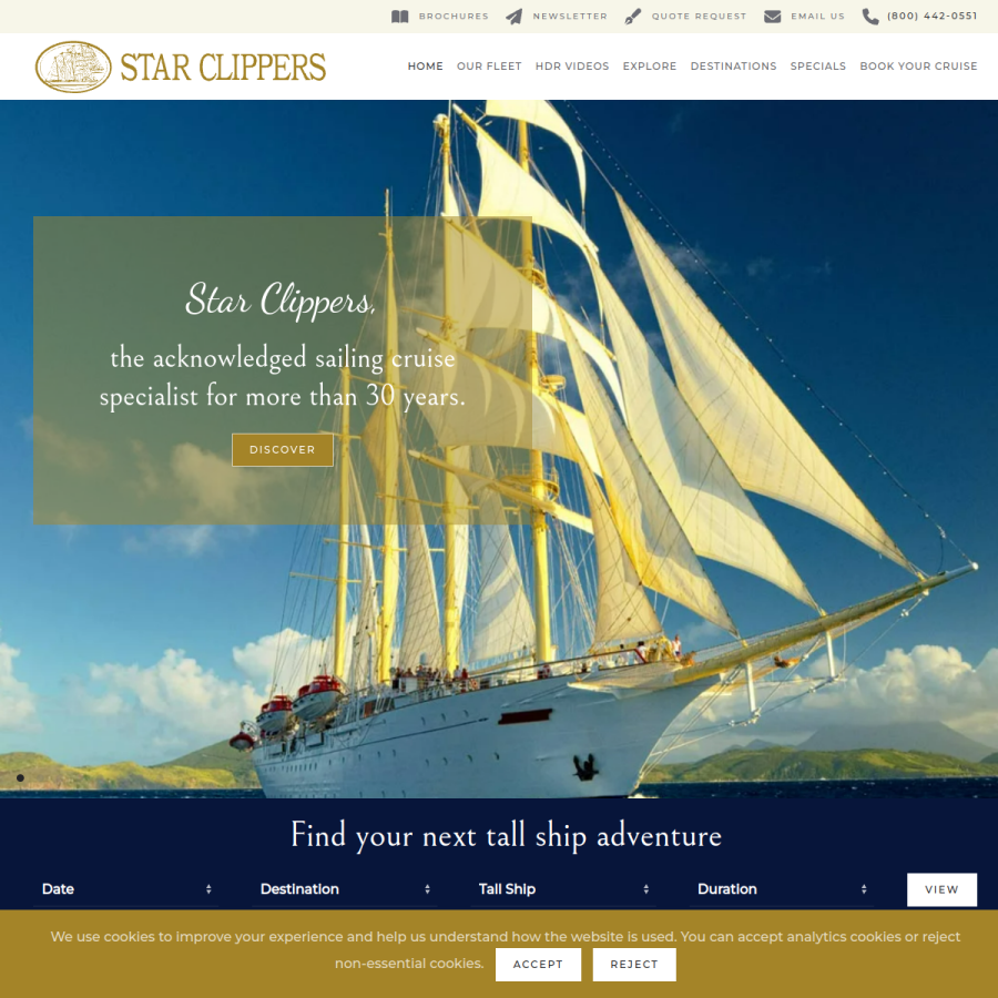 starclippers.com homepage screenshot