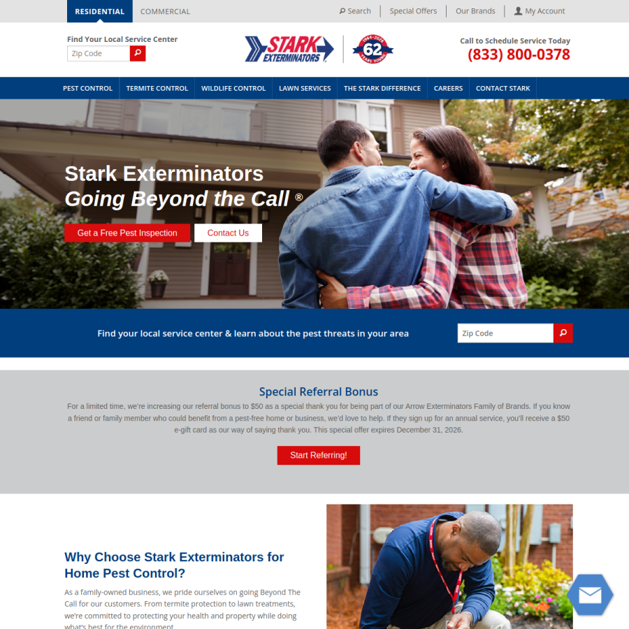 starkexterminators.com homepage screenshot