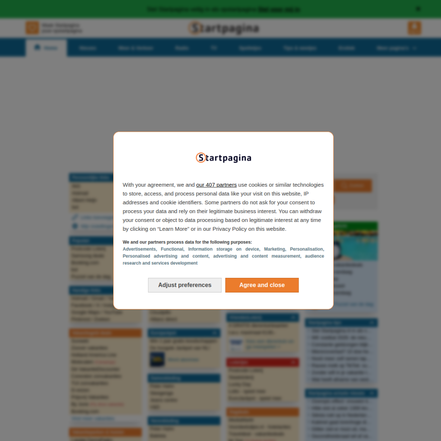 startpagina.nl homepage screenshot