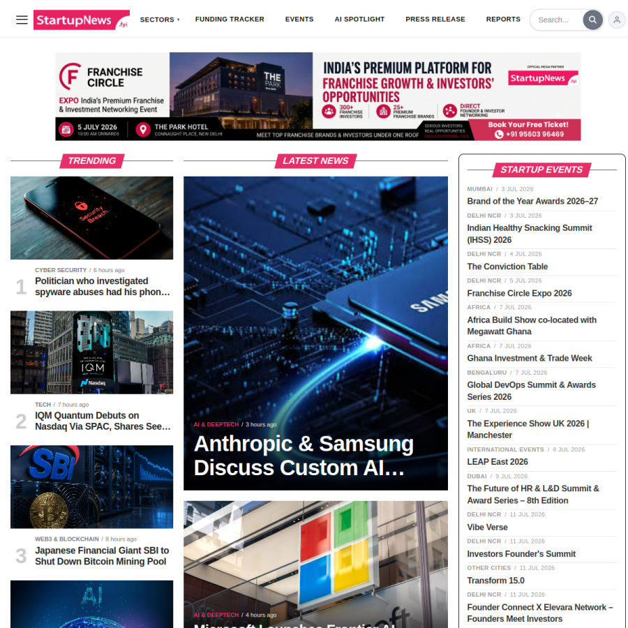 startupnews.fyi homepage screenshot