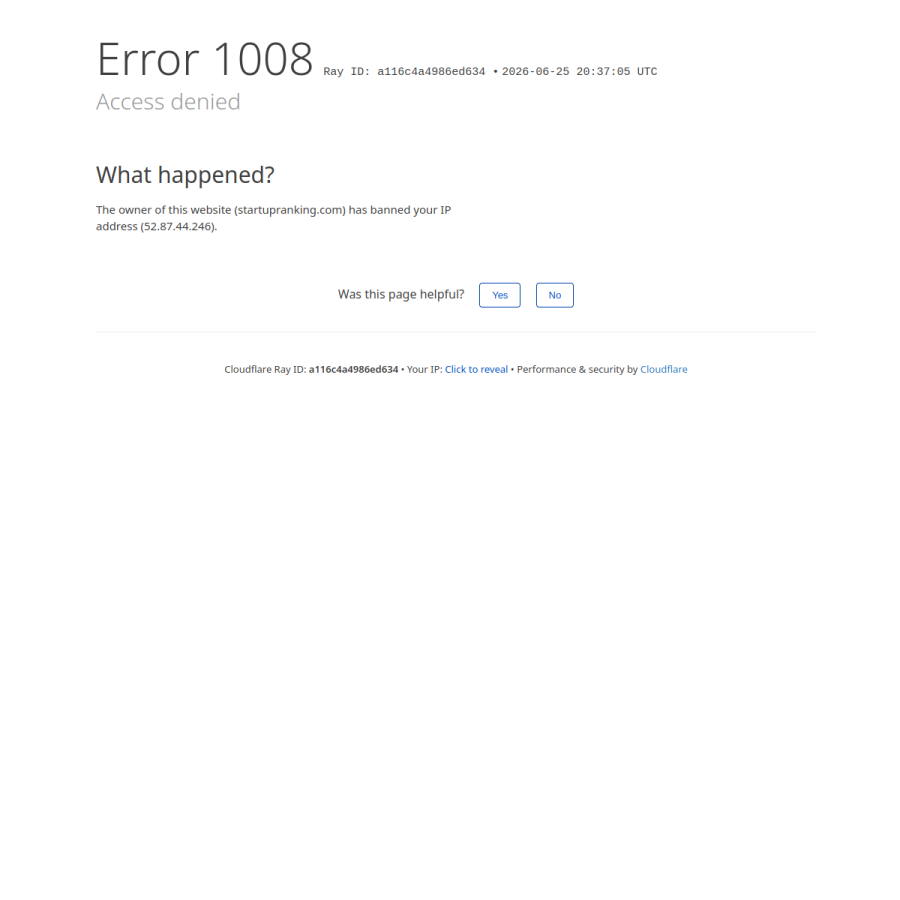 startupranking.com homepage screenshot