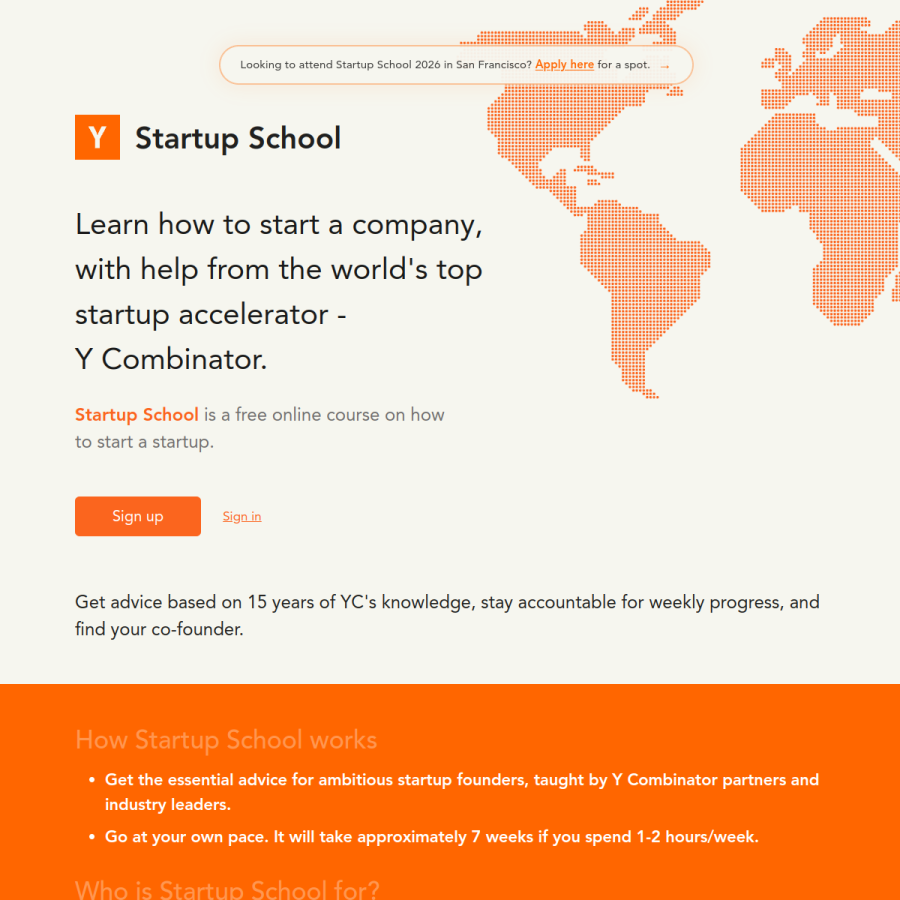 startupschool.org homepage screenshot