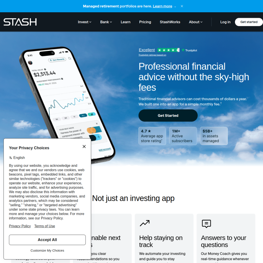 stash.com homepage screenshot