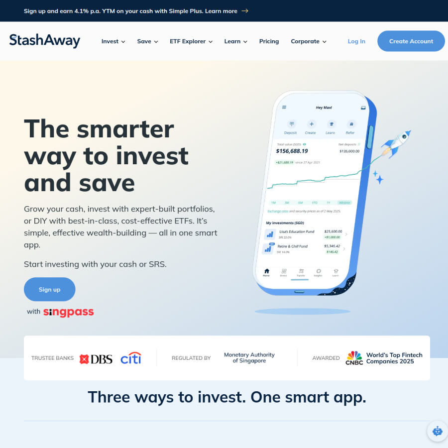 stashaway.sg homepage screenshot