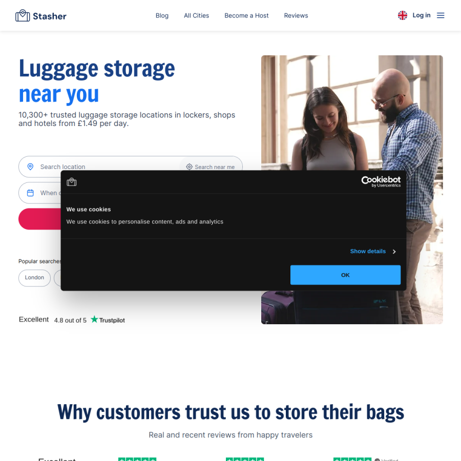 stasher.com homepage screenshot