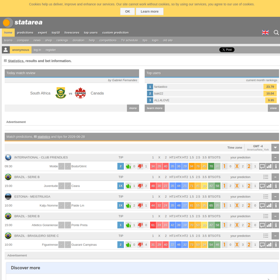 statarea.com homepage screenshot