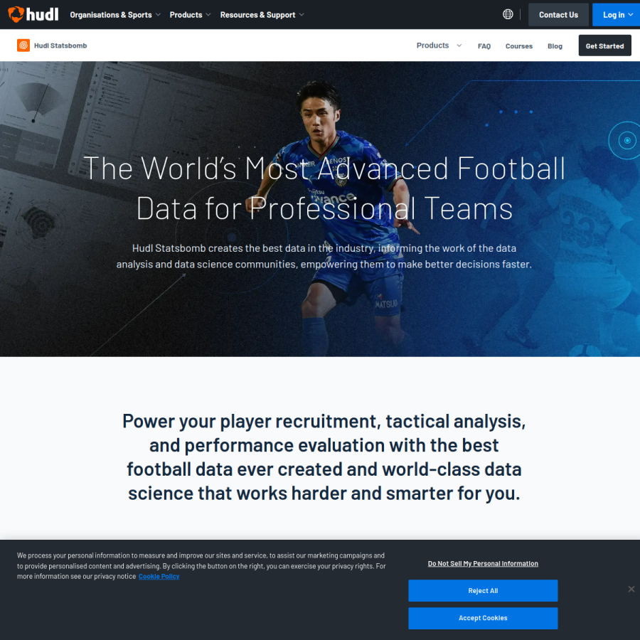 statsbomb.com homepage screenshot