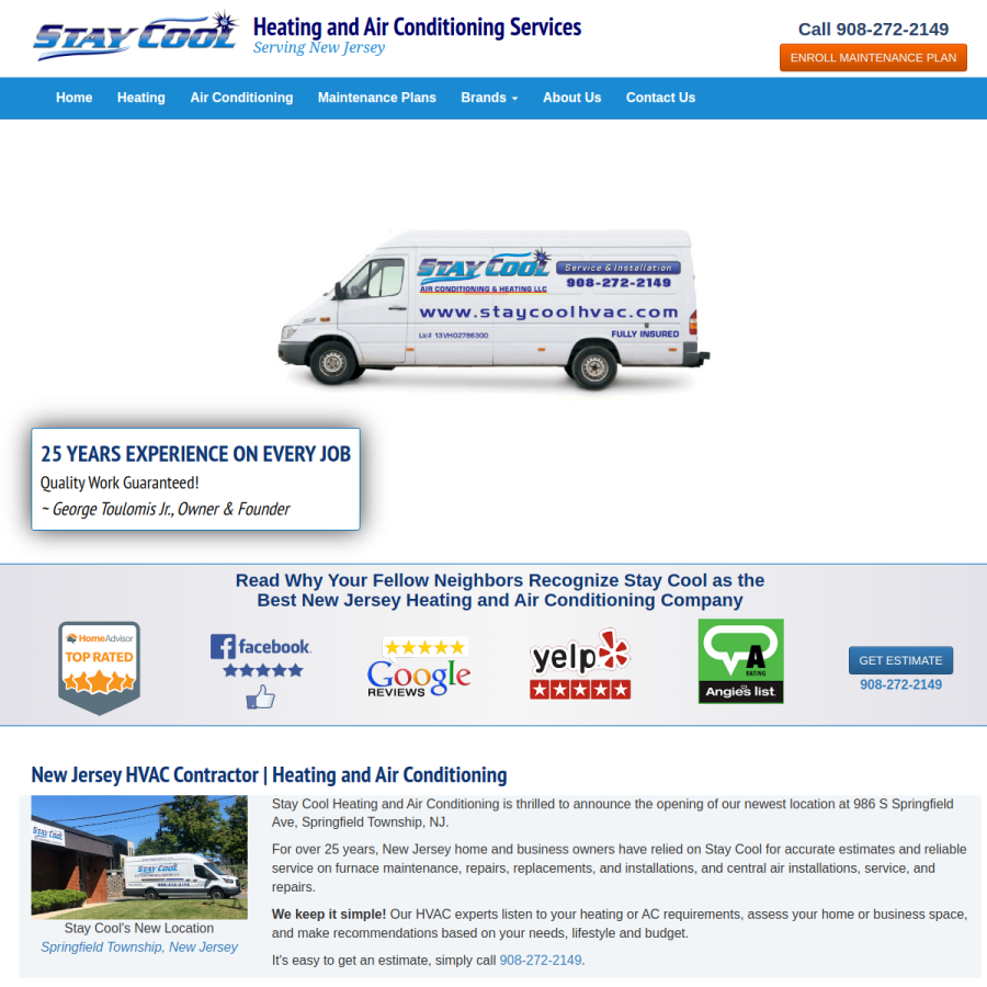staycoolhvac.com homepage screenshot